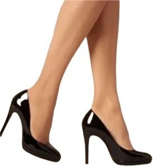 L.K. Bennett Shoes - L.K. Bennett Black Patent Leather Round Toe Pumps